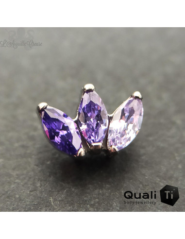 Marquise QualiTi en titane & zircons premium- pour 1 ou 1.2 mm