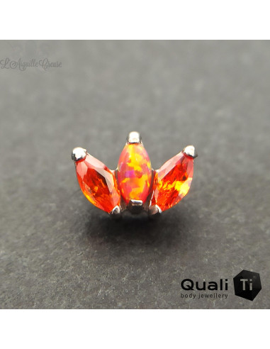 Marquise QualiTi en titane, zircons & opale synthétique- pour 1 ou 1.2 mm