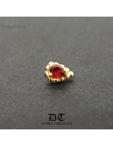 Accessoire 'Ashru' Danila Tarcinale en or jaune 18 carats et grenat pour 1.2 mm