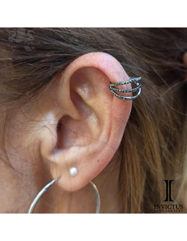 Anneau segmenté en titane Invictus triple orbite pyramidale, ouverture facile