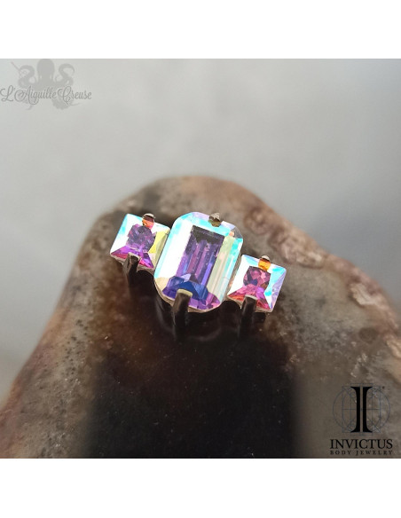 Cluster Invictus en titane et zircons premiums - threadless