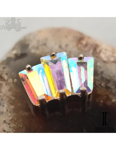 Mini Cluster Invictus en titane et zircons cubiques - pour 1.2 mm