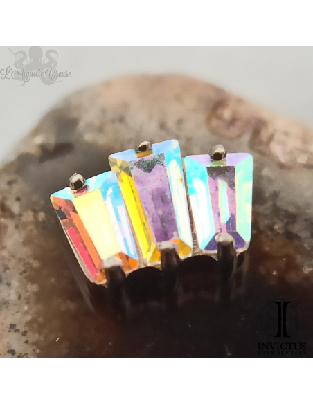 Mini Cluster Invictus en titane et zircons cubiques - pour 1.2 mm