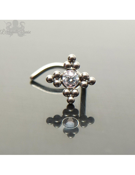 Stud en titane orné d'un zircon