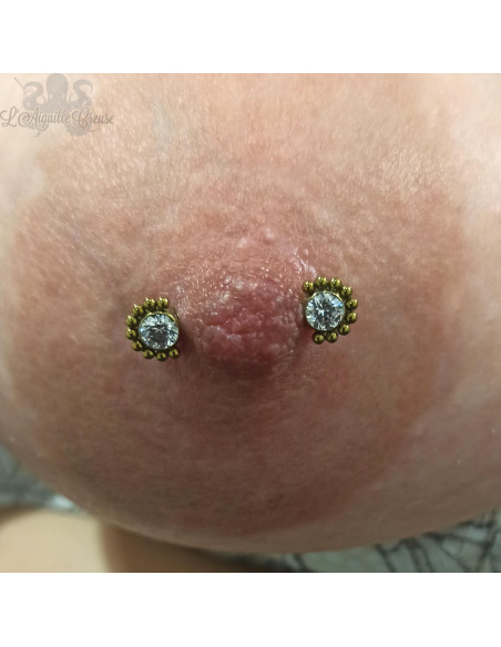 Bijou de téton en titane & Swarovski - Devil Heart