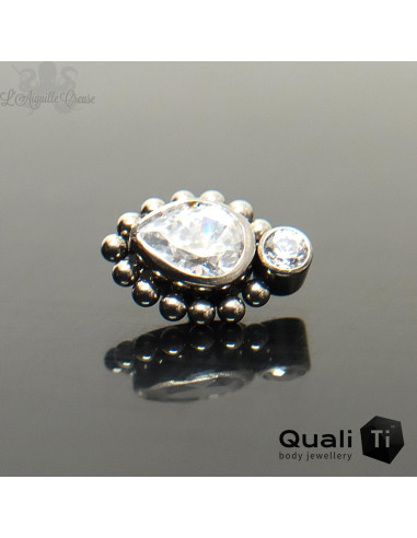 Accessoire QualiTi en titane et zircons premiums, pour 1 ou 1.2 mm