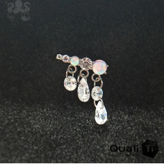 Accessoire QualiTi en titane, opales synthétiques et zircons premiums, pour 1 ou 1.2 mm 2