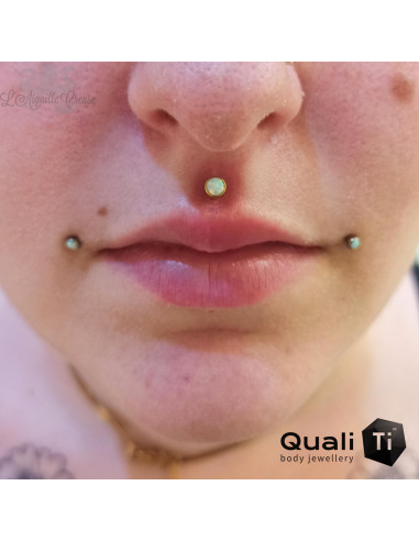 Cabochon d'opale synthétique de 4 mm QualiTi en titane - pour 1.2 mm