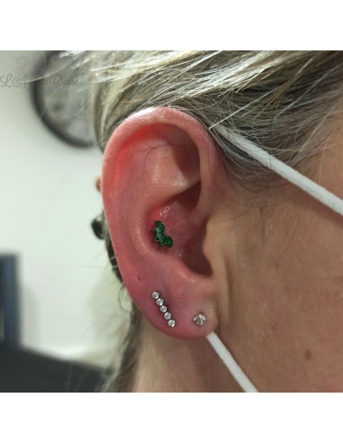 Accessoire en titane orné de zircons premiums - pour 1 ou 1.2 mm