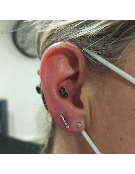 Accessoire en titane orné de zircons premiums - pour 1 ou 1.2 mm