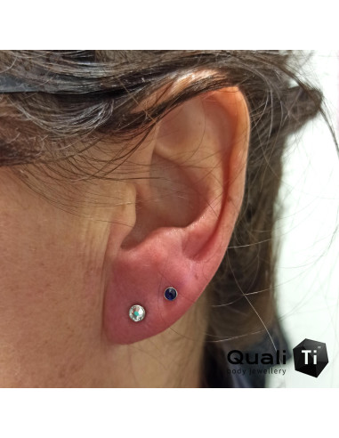 Accessoire QualiTi en zircon bleu cobalt et titane - pour 1.2 mm