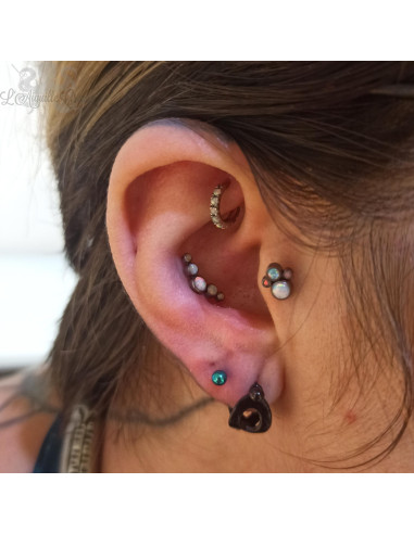 Cluster d'opales synthétiques en titane - pour 1.2 mm