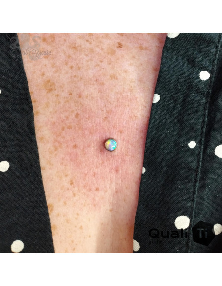 Cabochon d'opale synthétique de 4 mm QualiTi en titane - pour 1.6 mm