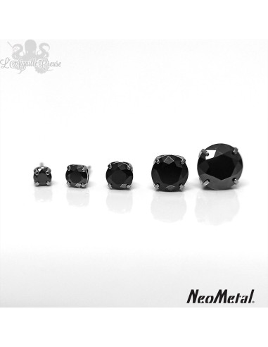 Accessoire en titane orné d'un Zircon cubique Threadless - Neometal