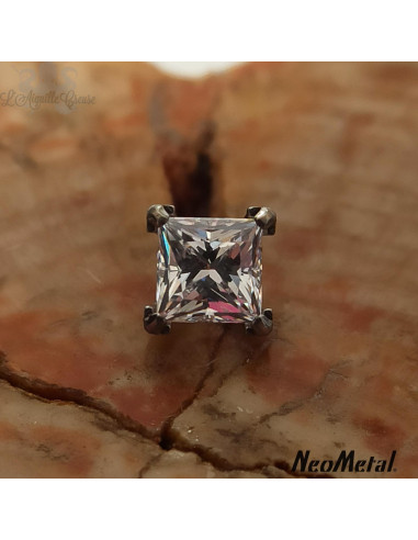 Accessoire en titane orné d'un Zircon cubique Threadless - Neometal