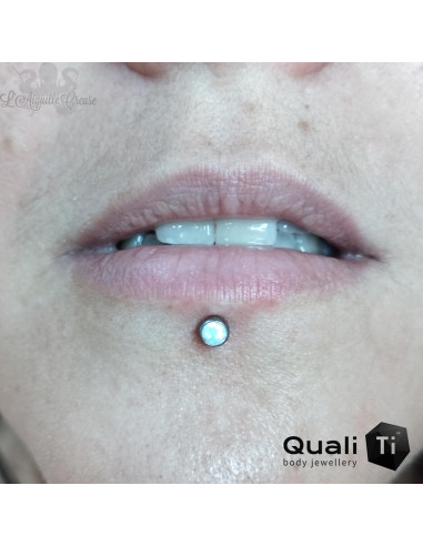 Cabochon d'opale synthétique de 4 mm QualiTi en titane - pour 1.2 mm