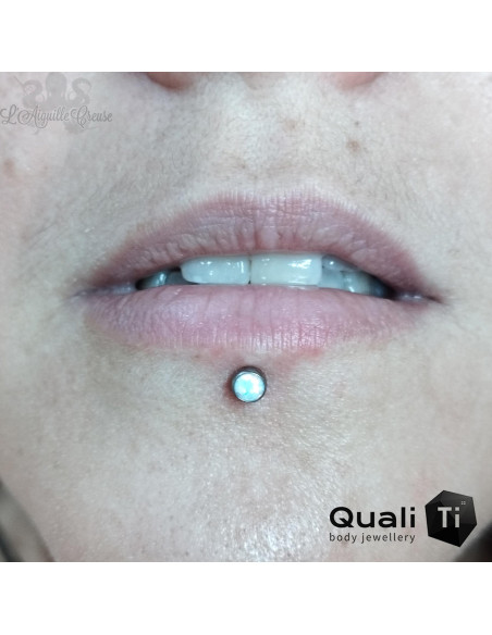 Cabochon d'opale synthétique de 4 mm QualiTi en titane - pour 1.2 mm