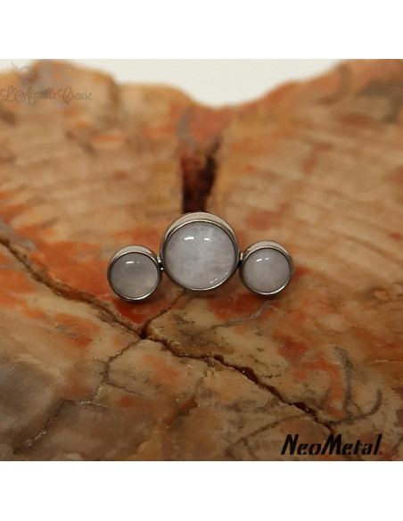 Cluster de cabochons en titane orné de pierres naturelles Threadless - Neometal
