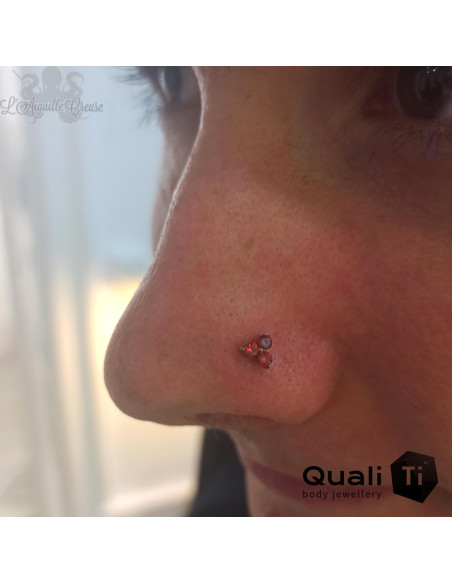 Trio 'Garnet' QualiTi en titane & zircons - pour 1 ou 1.2 mm