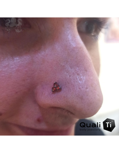 Trio 'Garnet' QualiTi en titane & zircons - pour 1 ou 1.2 mm