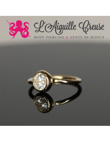 Anneau de narine en Or 14 carats & son zircon