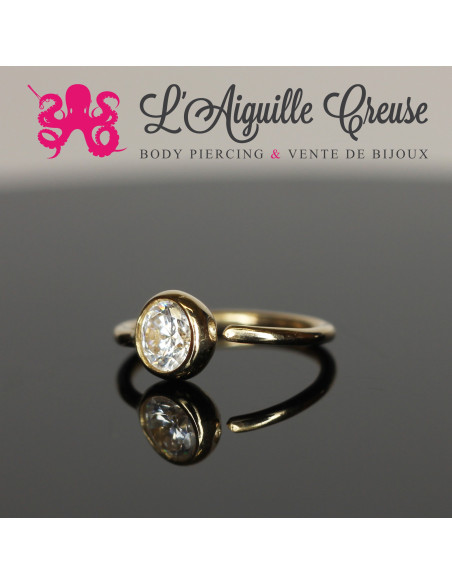 Anneau de narine en Or 14 carats & son zircon