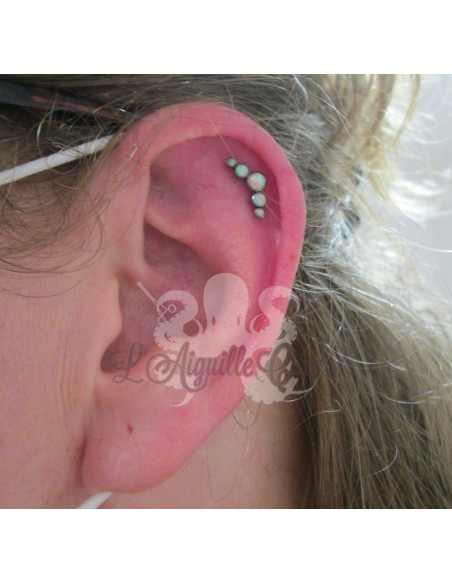 Cluster d'opales synthétiques en titane - pour 1.2 mm