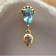 Accessoire en Or 18 carats & topazes, pour bijou en 1 ou 1.2 mm