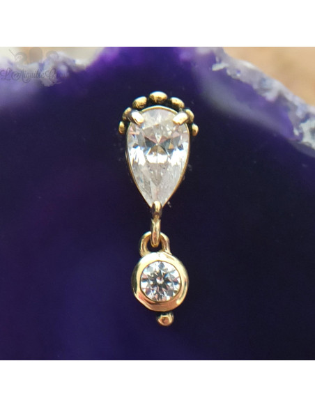 Accessoire en Or 18 carats & zircons premium, pour bijou en 1 ou 1.2 mm