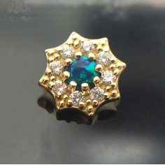 Accessoire en Or 18 carats opale synthétique & zircons premium, pour bijou en 1 ou 1.2 mm 2