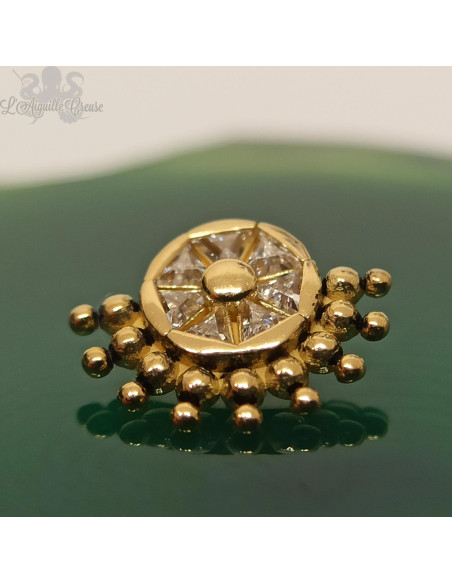 Accessoire en Or 18 carats & zircons premium, pour bijou en 1 ou 1.2 mm