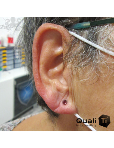 Accessoire QualiTi en zircon Indian pink et titane - pour 1.2 mm