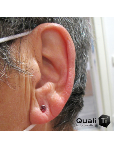 Accessoire QualiTi en zircon Indian pink et titane - pour 1.2 mm