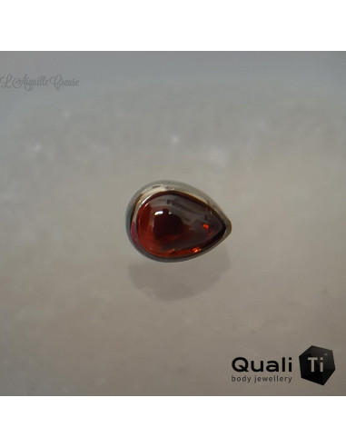 Goutte QualiTi en titane et agate rouge, pour 1 ou 1.2 mm