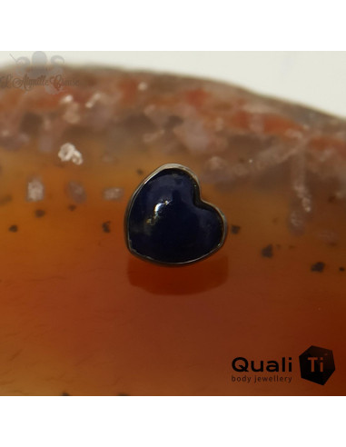 Coeur QualiTi en titane et Lapis Lazuli, pour 1 ou 1.2 mm