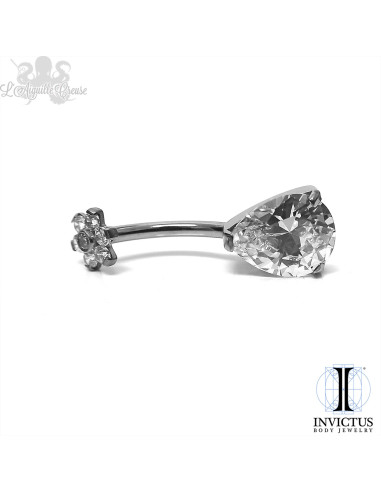 Bijou de nombril floral Invictus, Zircons et Titane implantable