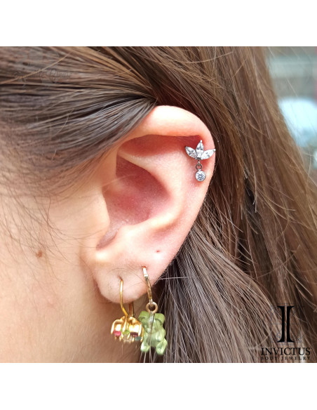 Marquise et pendentif Invictus en titane et zircons premiums - threadless