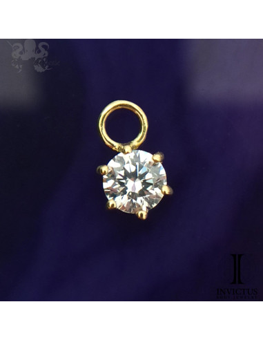 Charm en or jaune 18 carats et zircon