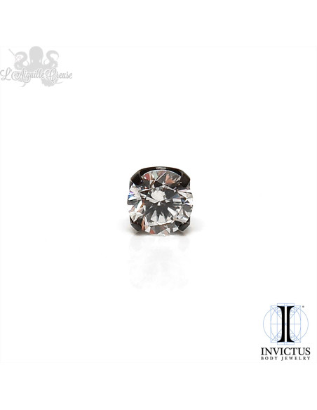 Zircon griffé Invictus en titane pvd noir - pour 1.2 mm