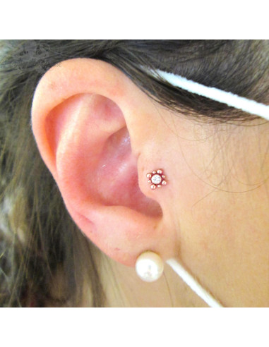 Cristal Swarovski en titane pvd or rose pour 1 ou 1.2 mm