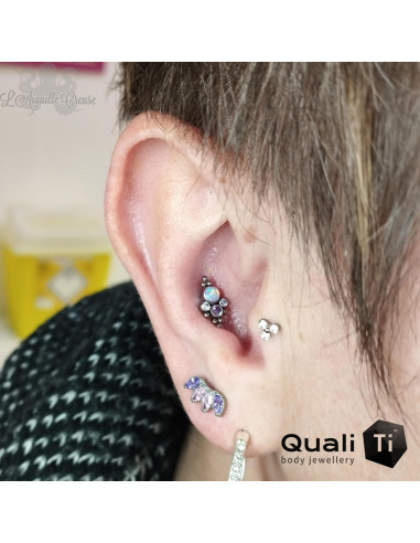Marquise QualiTi en titane & zircons premium- pour 1 ou 1.2 mm