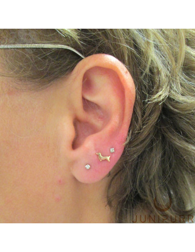 Teckel en or jaune 14 carats Threadless Junipurr