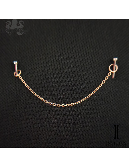 Chainette de 2 mm d'épaisseur en or rose 14 carats Invictus