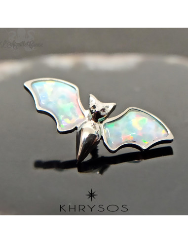 Chauve-souris Khrysos en titane et opale synthétique- pour 1 ou 1.2 mm