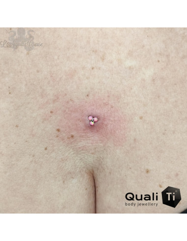 Accessoire QualiTi en titane & trio d'opales synthétiques - pour 1.6 mm