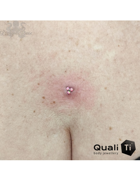 Accessoire QualiTi en titane & trio d'opales synthétiques - pour 1.6 mm