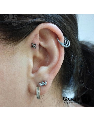 Anneau tribal en acier chirurgical 316L segmenté