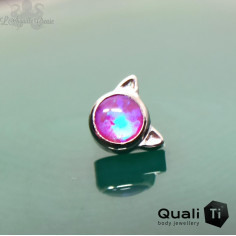 Chat QualiTi en titane & opale synthétique- pour 1 ou 1.2 mm 2