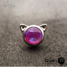 Chat QualiTi en titane & opale synthétique- pour 1 ou 1.2 mm