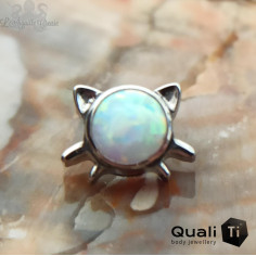 Chat QualiTi en titane & opale synthétique- pour 1 ou 1.2 mm